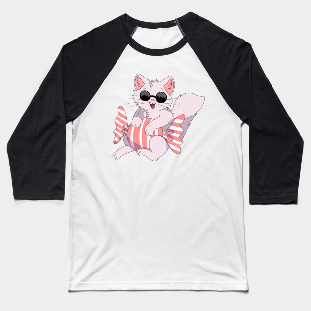 Gojo Satoru Cat Baseball T-Shirt by Poppyseed_edits